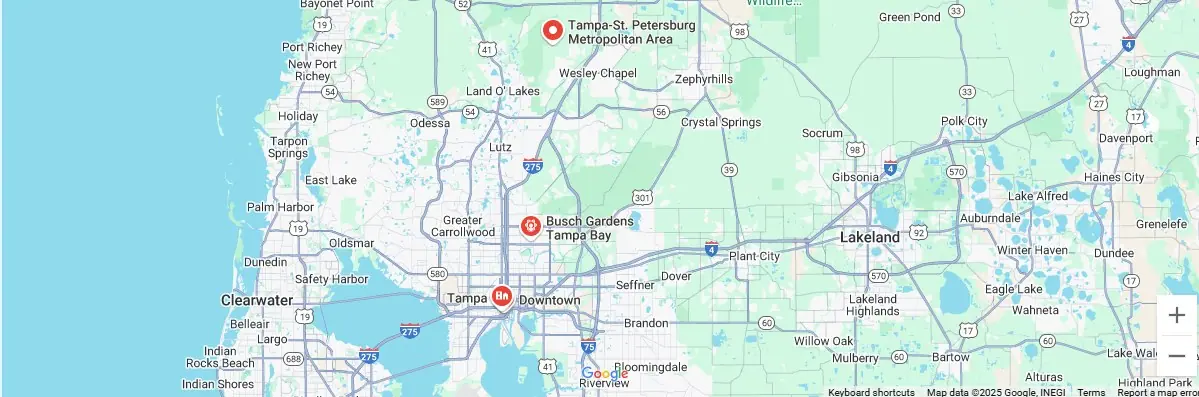 Map of the Tampa Bay area